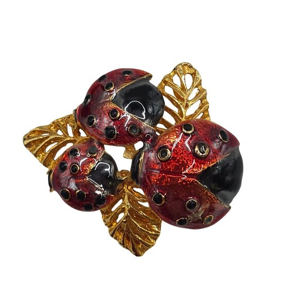 Retro Statement Jewelry Brooch Floral Bugs Whimsical Nature Cottage Core Pins - Picture 10 of 14